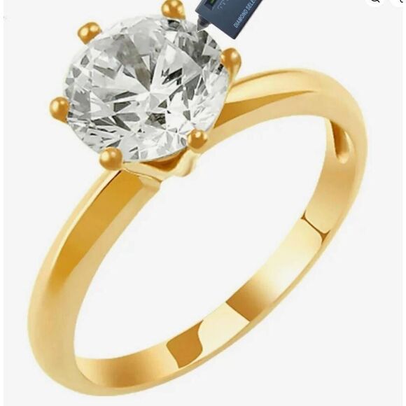 New 1CT. Genuine Moissanite Diamond Solitaire Engagement Ring Sz 6~18KYGP/925SS - Picture 4 of 8